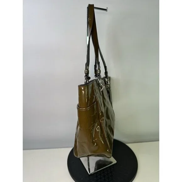 COACH Patent Leather Embossed Shoulder Bag # F17728 Green